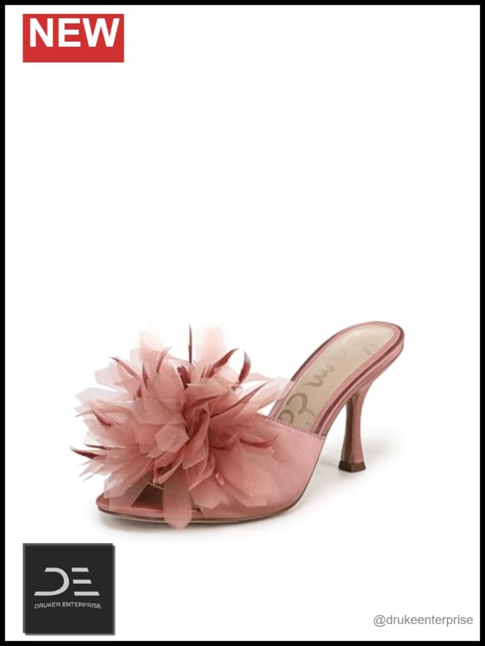 Embellished Floral Mule Sandal Heels